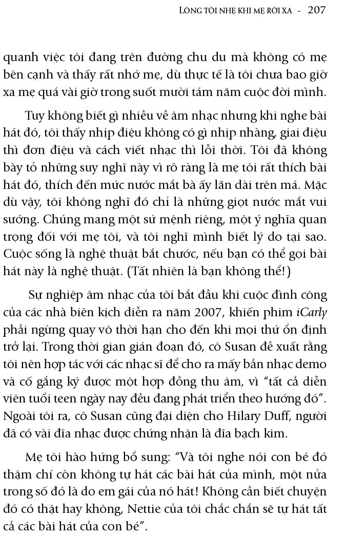 lòng tôi nhẹ khi mẹ rời xa