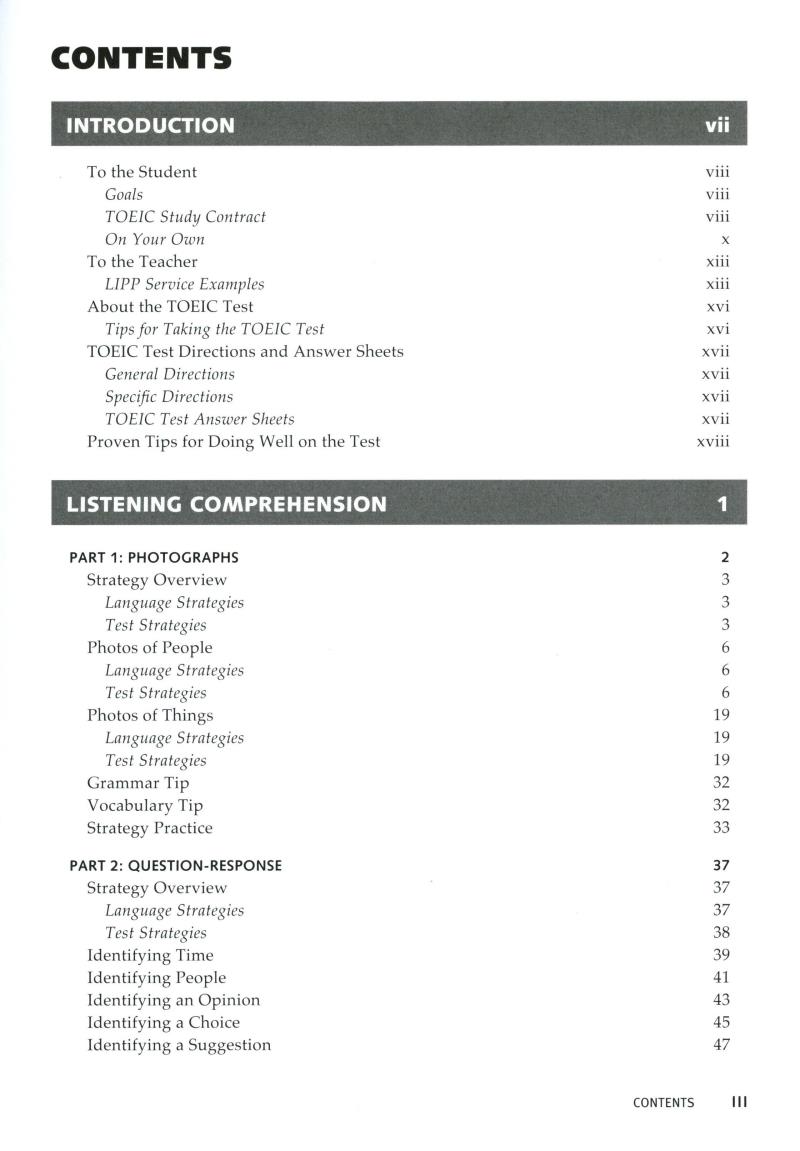 longman preparation series for the toeic test: listening and reading (6th edition) student book with mp3 & answer key level intro