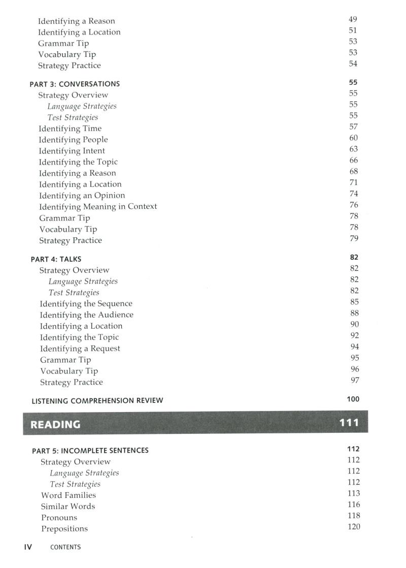 longman preparation series for the toeic test: listening and reading (6th edition) student book with mp3 & answer key level intro