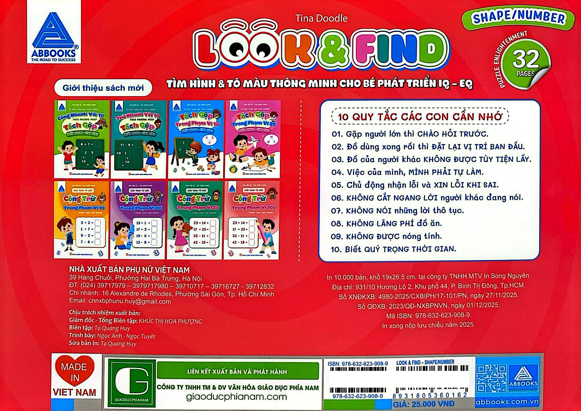 Look And Find - Tìm Hình Và Tô Màu Thông Minh Cho Bé Phát Triển IQ-EQ - Shape/Number