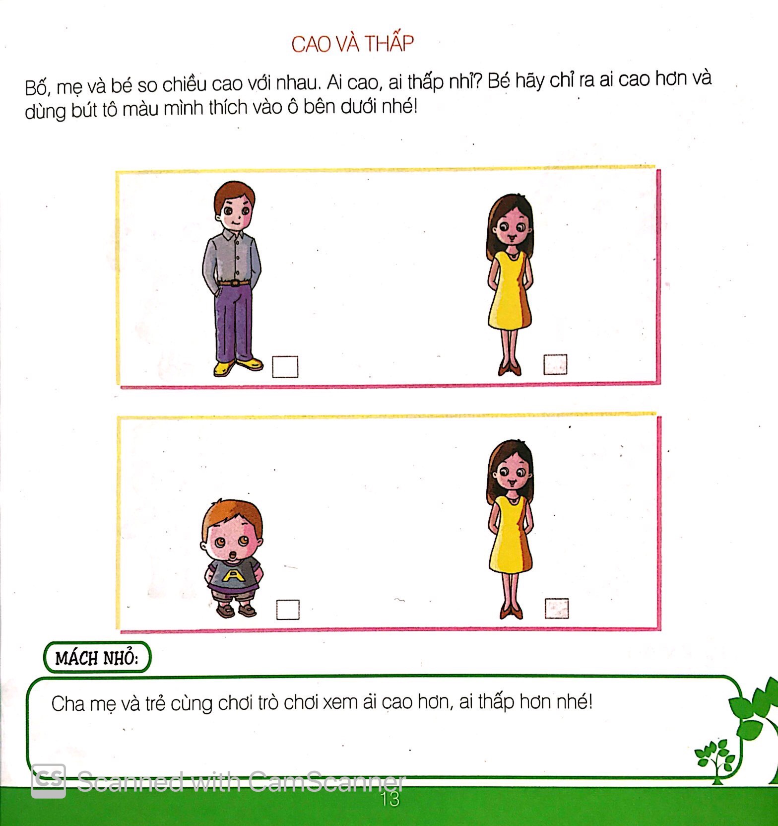 lớp học gia đình (3 tuổi)