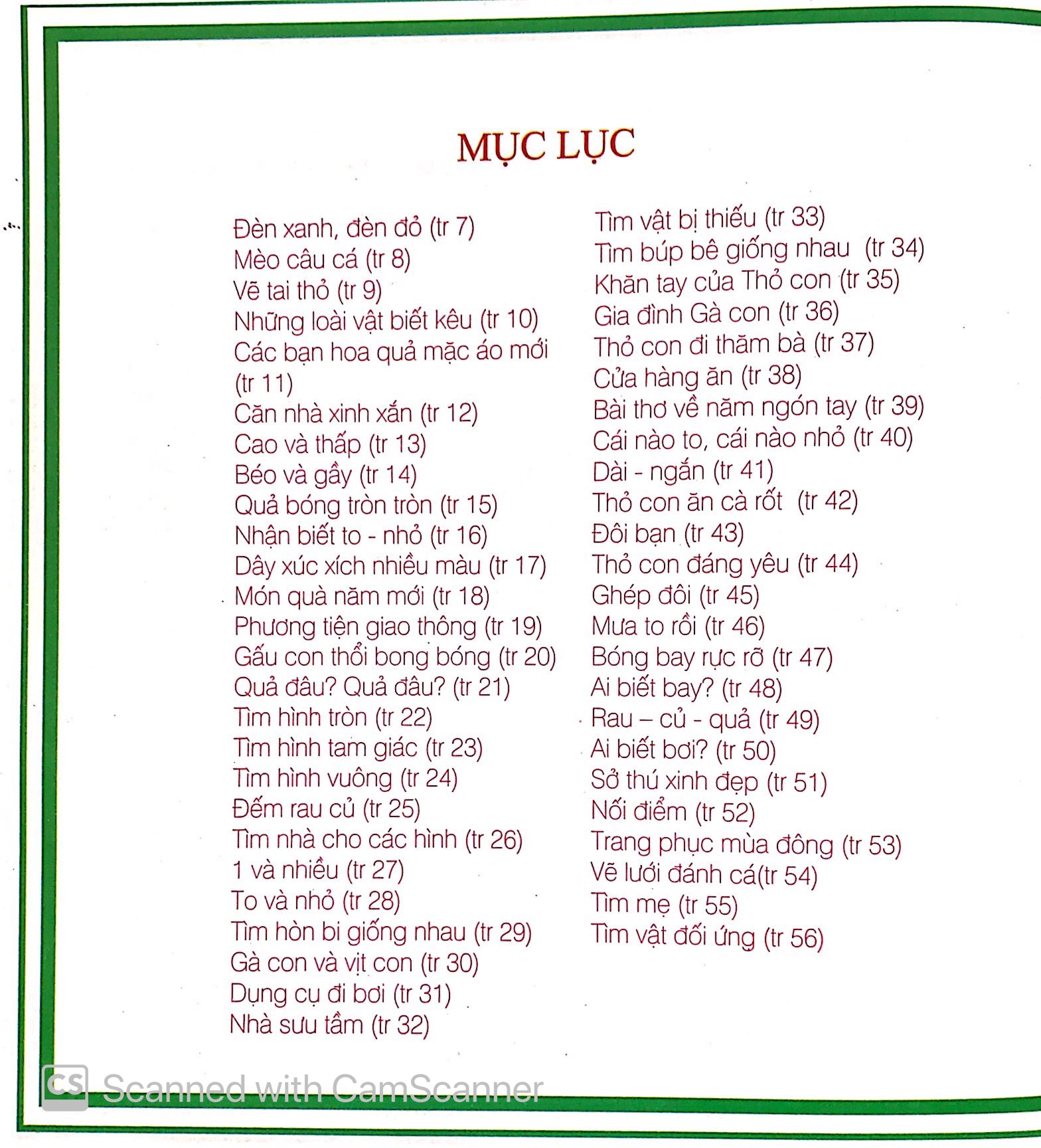 lớp học gia đình (3 tuổi)