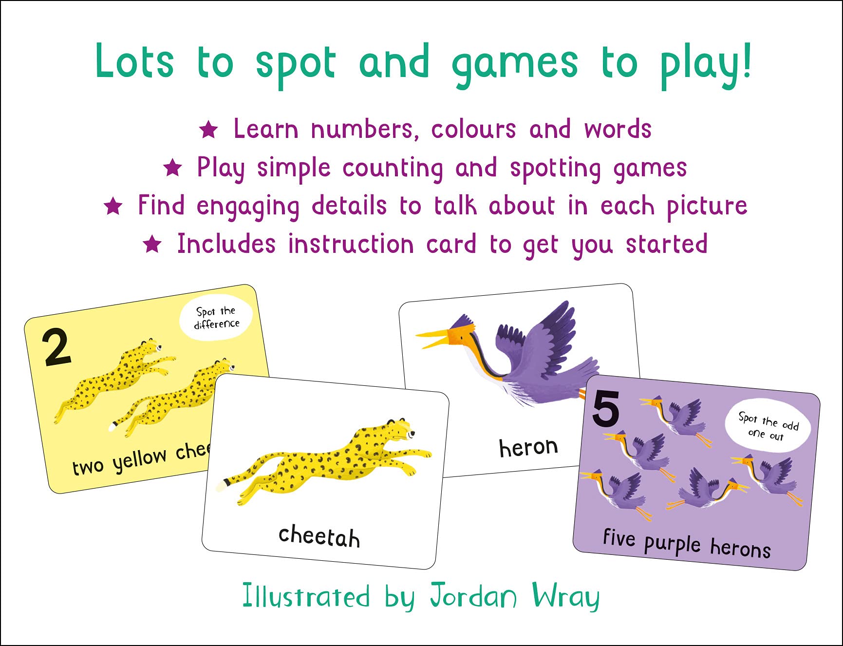 lots to spot flashcards: animals!