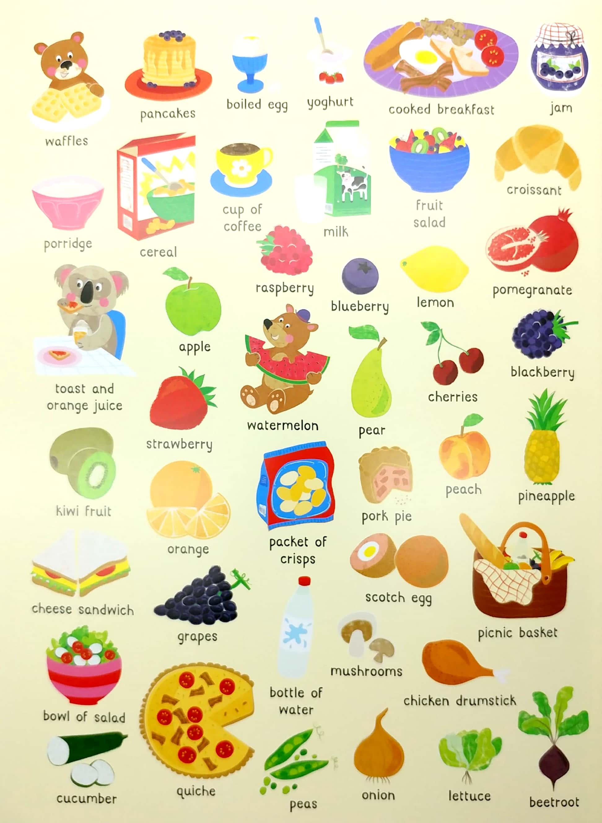 lots to spot sticker book: my food!