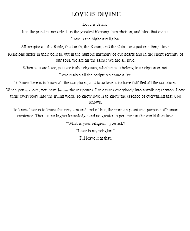 love from the inside out