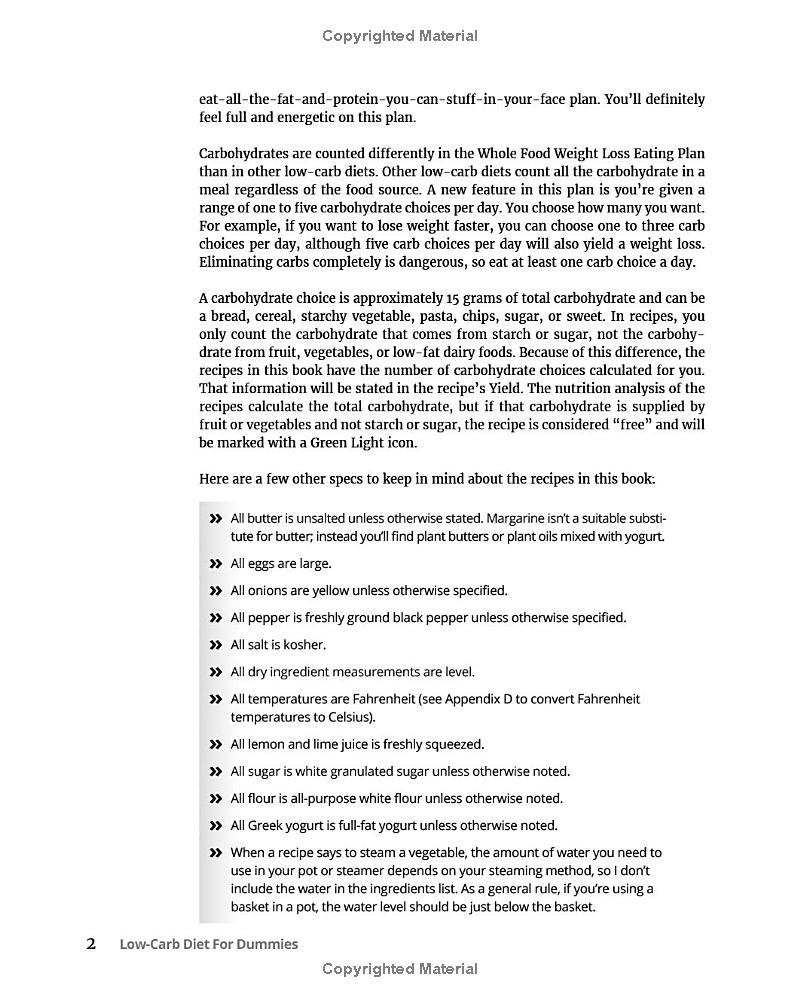 low-carb diet for dummies 2nd edition