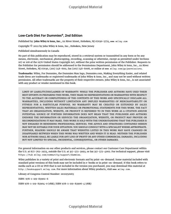 low-carb diet for dummies 2nd edition