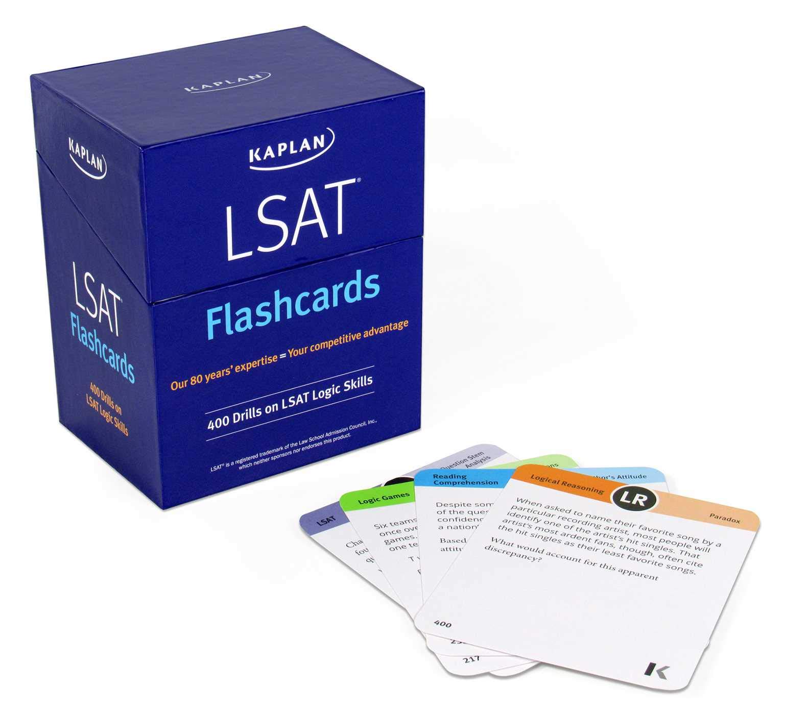 lsat prep flashcards: 400 drills on lsat logic skills (kaplan test prep)