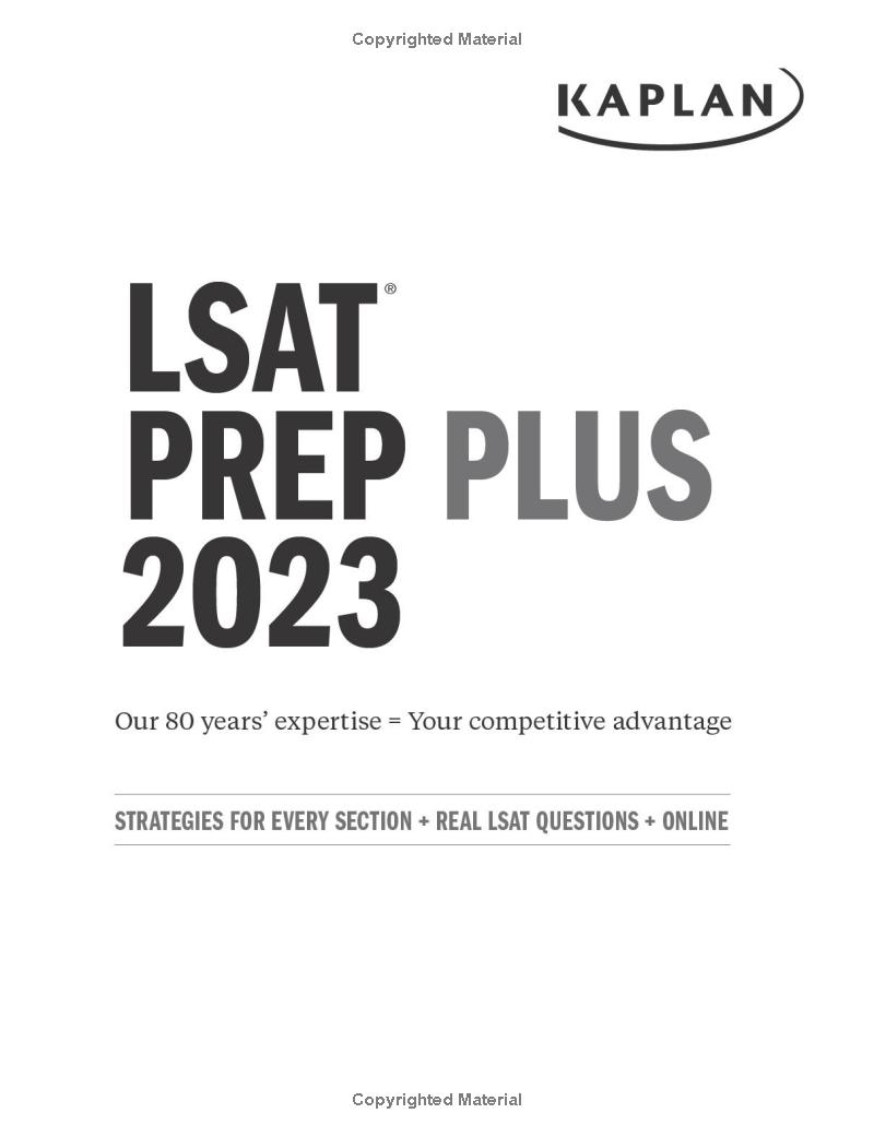 lsat prep plus 2023: strategies for every section + real lsat questions + online (kaplan test prep)