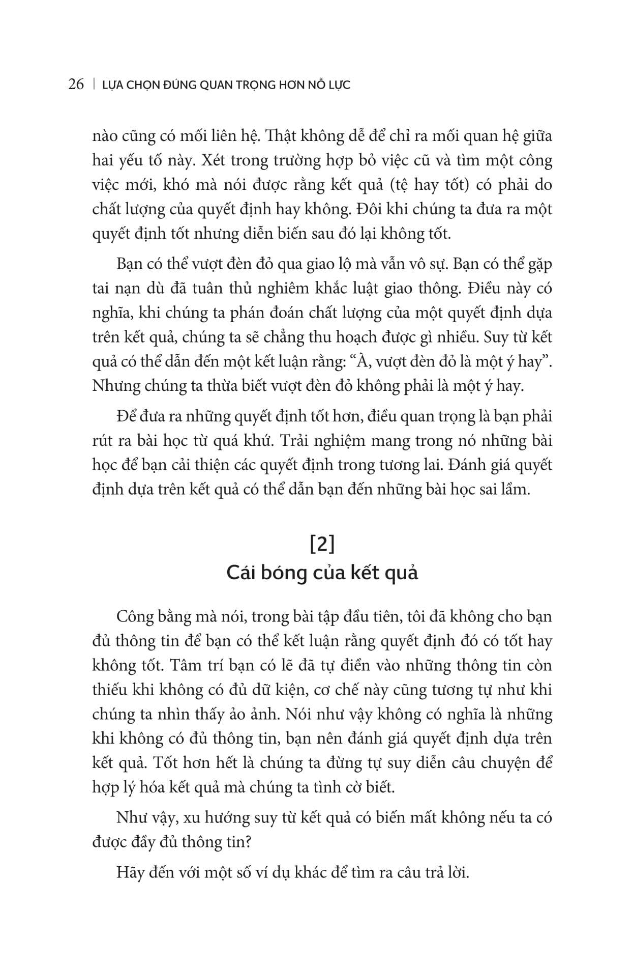 lựa chọn đúng quan trọng hơn nỗ lực