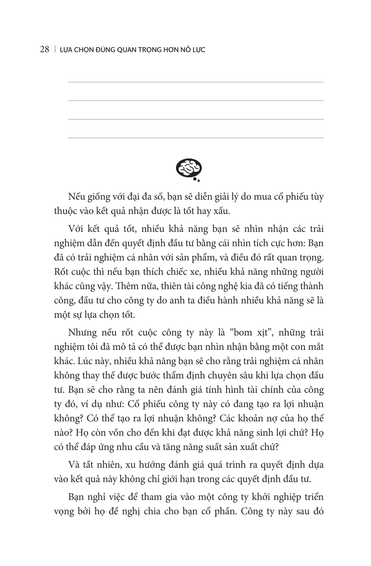 lựa chọn đúng quan trọng hơn nỗ lực