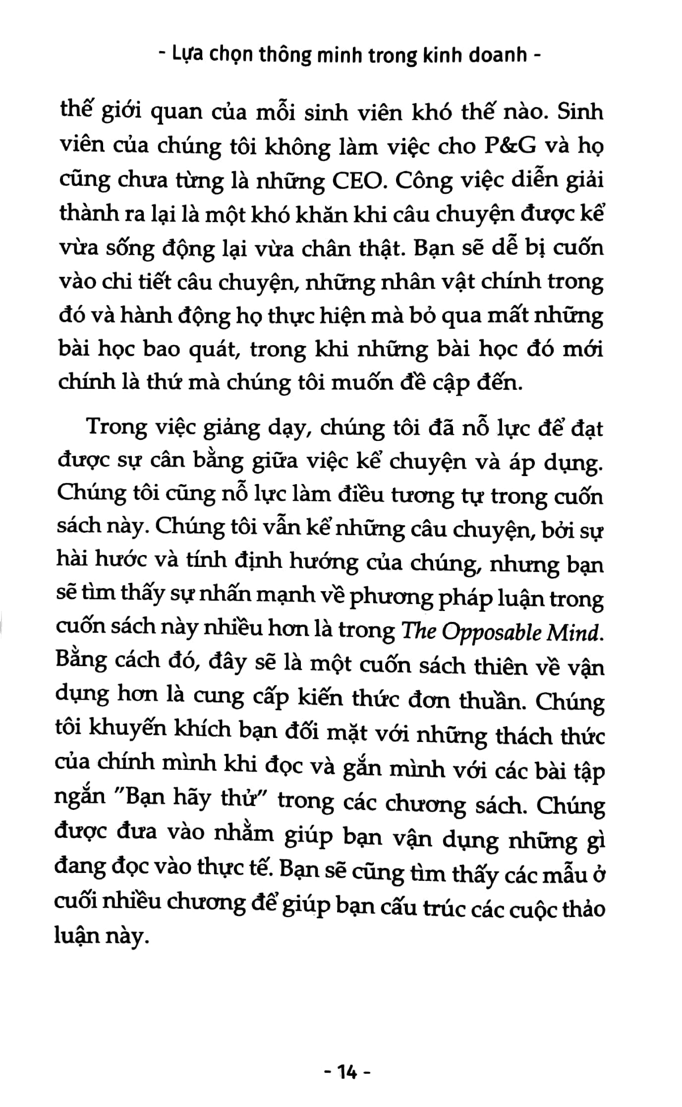 lựa chọn thông minh trong kinh doanh