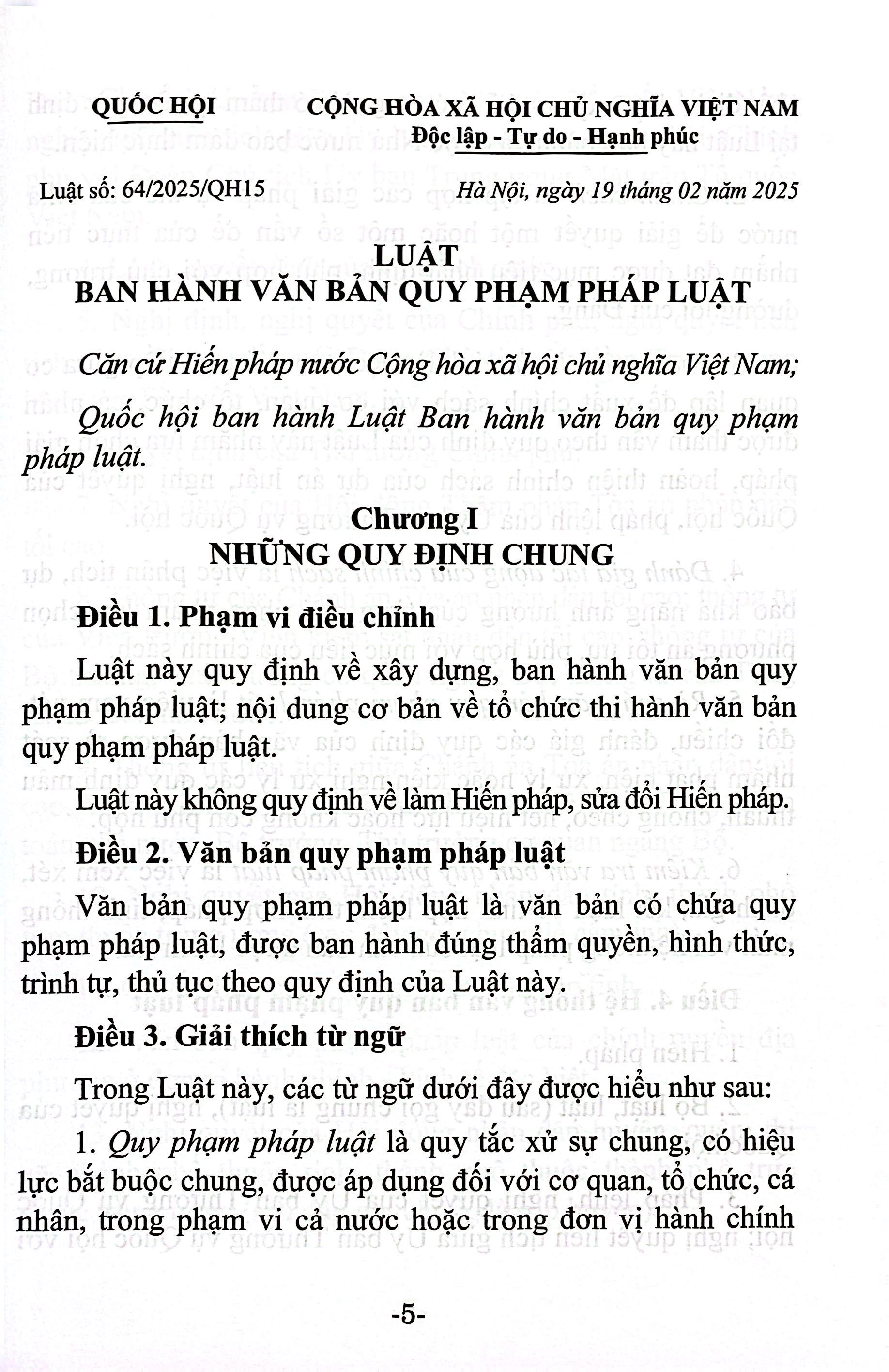 Luat Ban Hanh Van Ban Quy Pham Phap Luat (Sua Doi, Bo Sung Nam 2025)