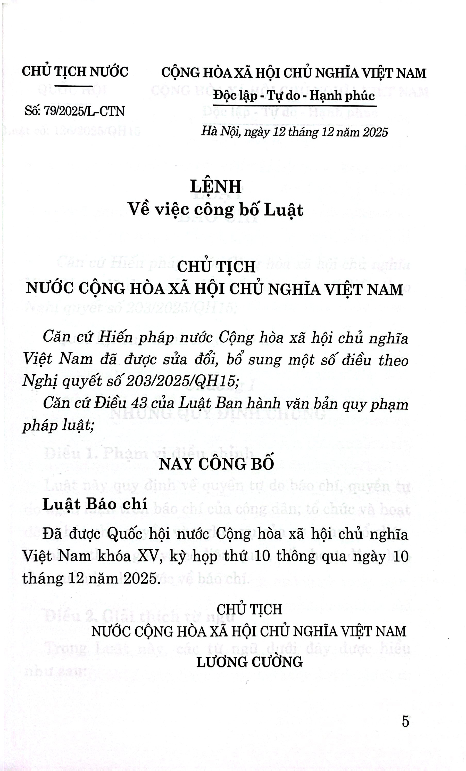 Luật Báo Chí Năm 2025