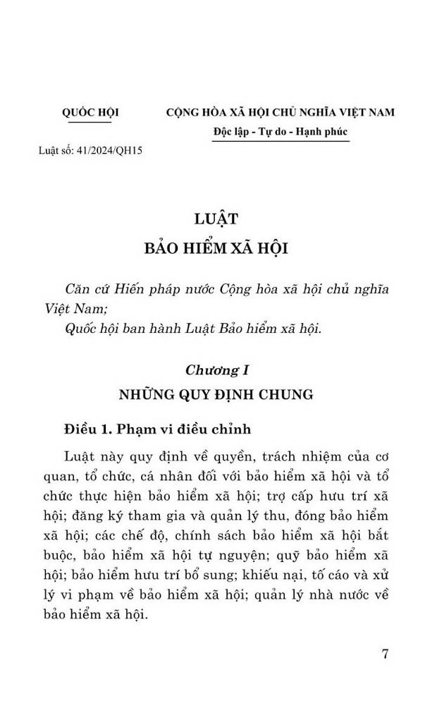 luật bảo hiểm xã hội 2024