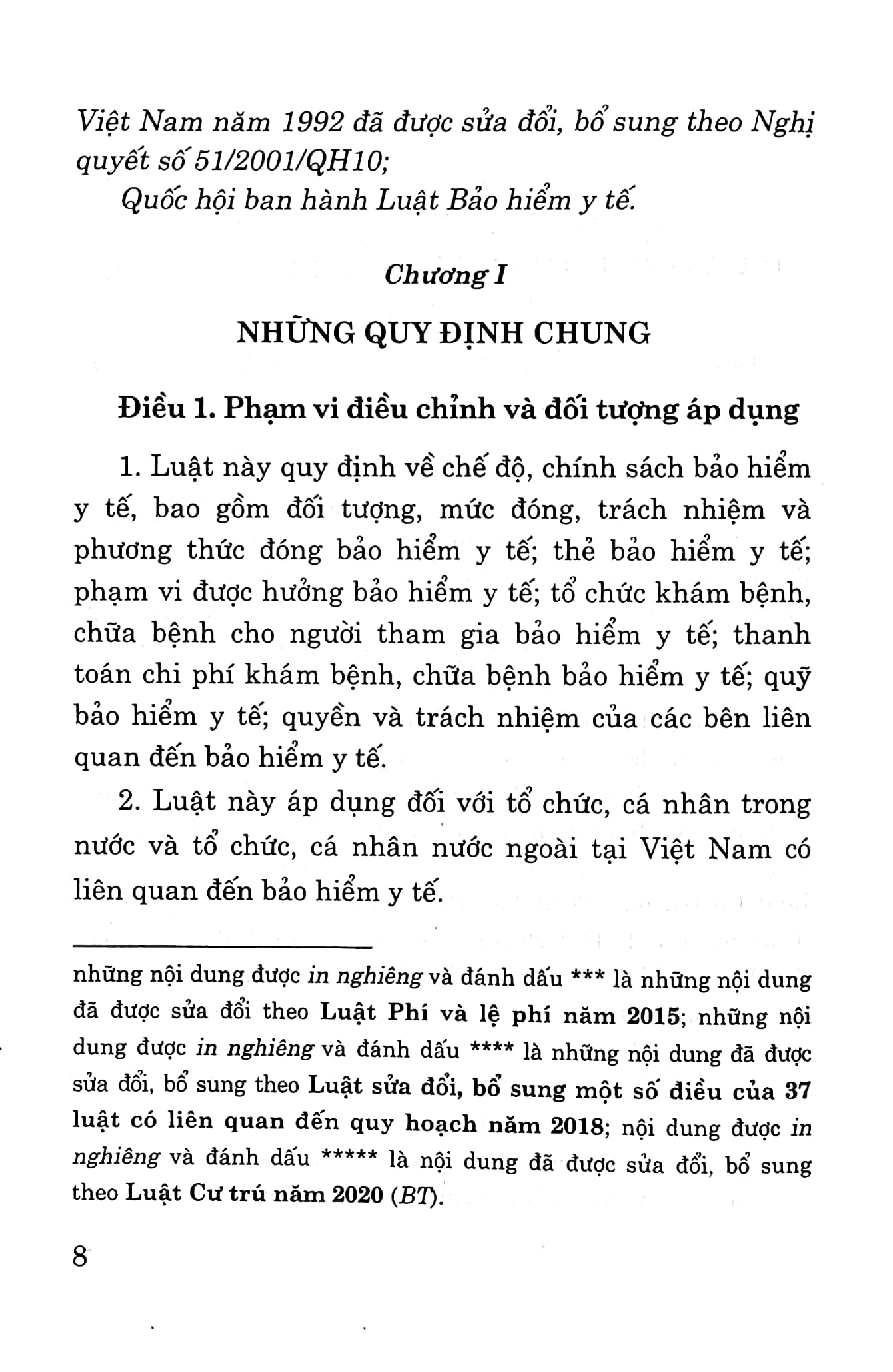 luật bảo hiểm y tế (hiện hành) (sửa đổi, bổ sung năm 2013, 2014, 2015, 2018, 2020)