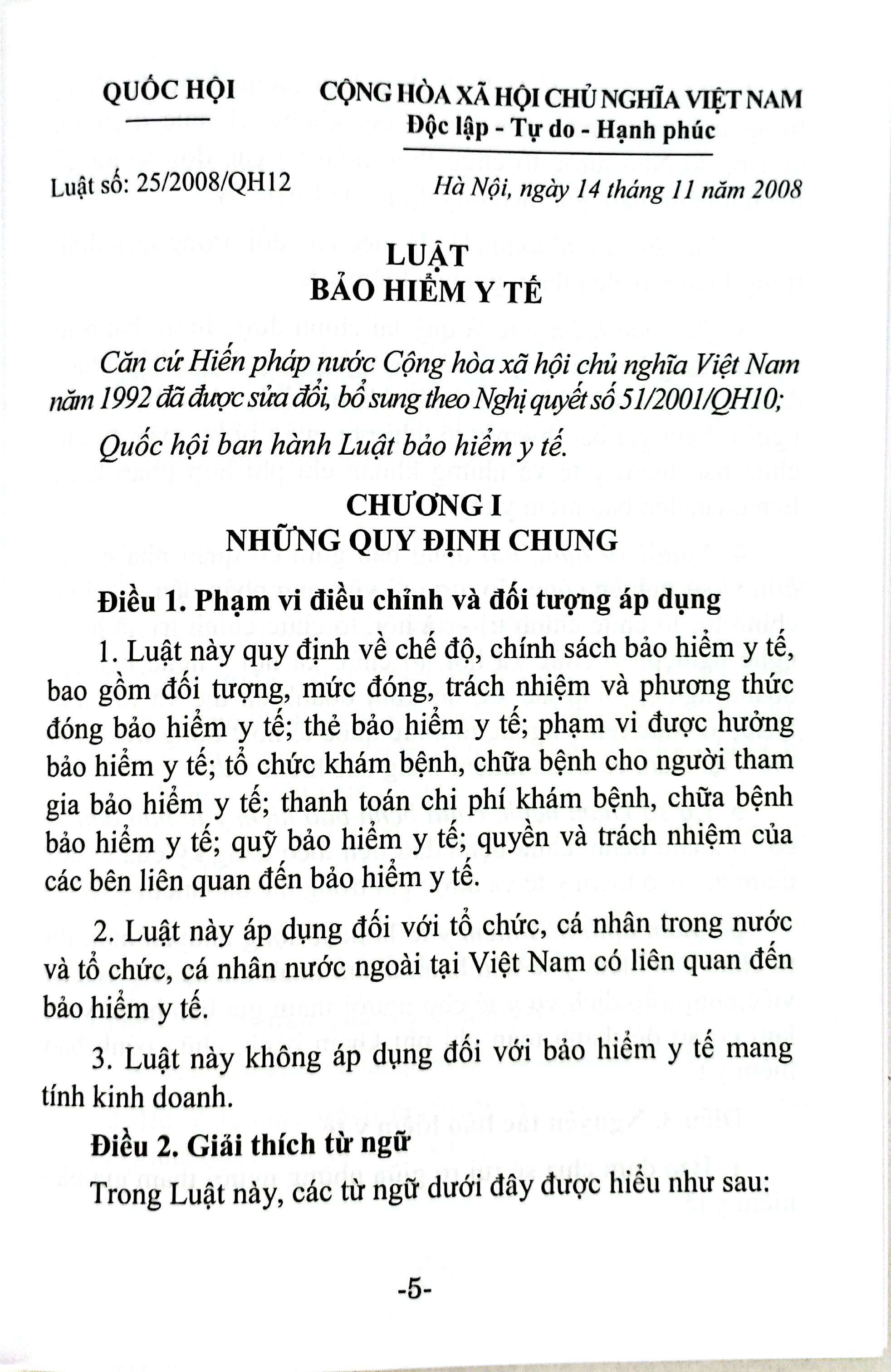 Luat Bao Hiem Y Te (Hien Hanh) Sua Doi, Bo Sung Nam 2024