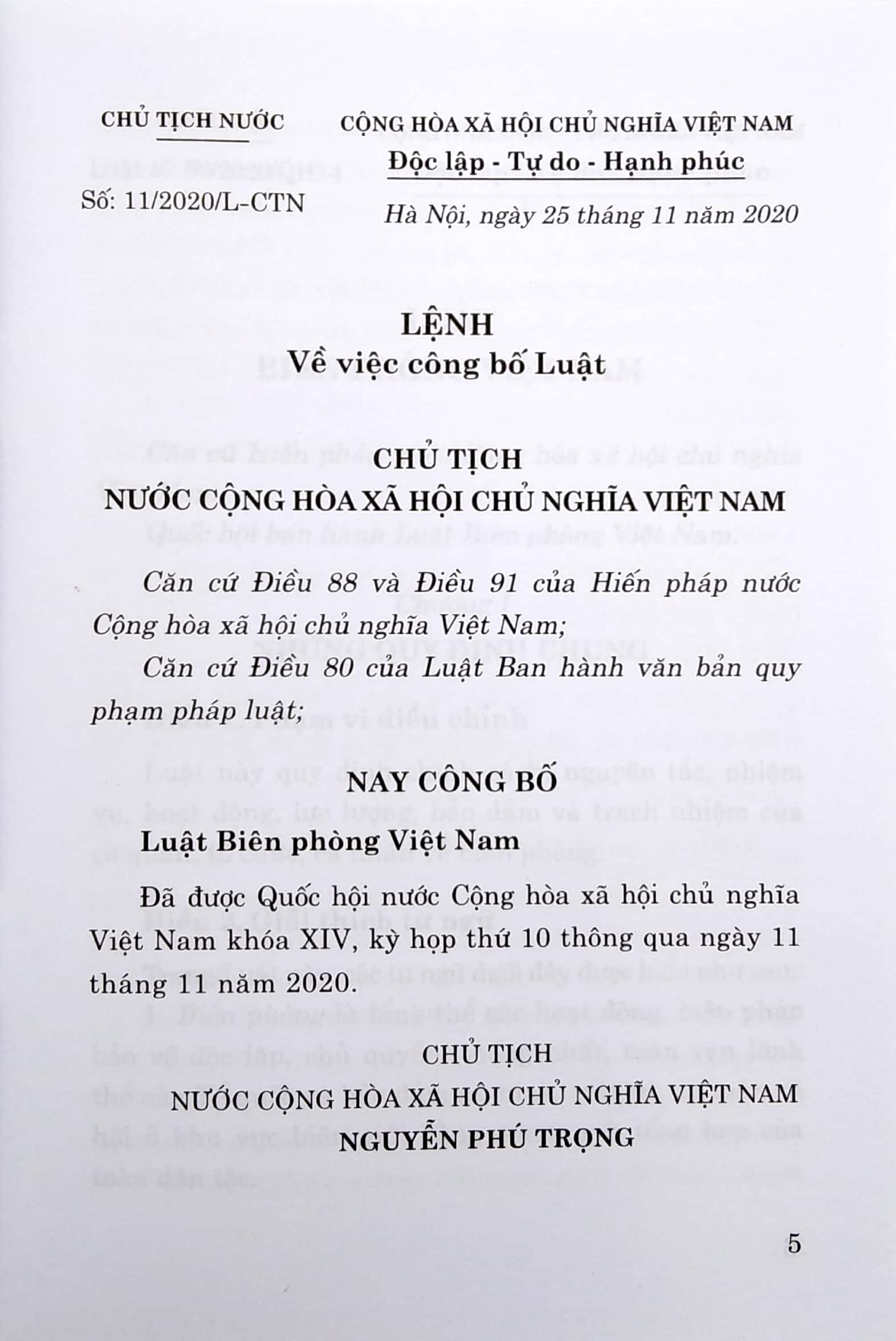 luật biên phòng việt nam