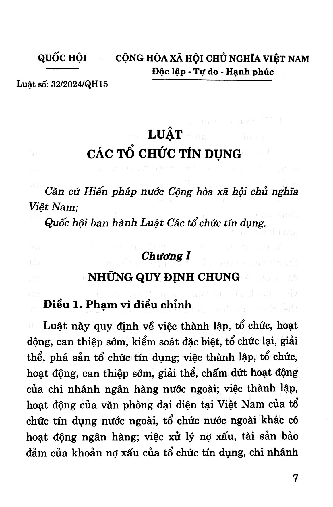 luật các tổ chức tín dụng