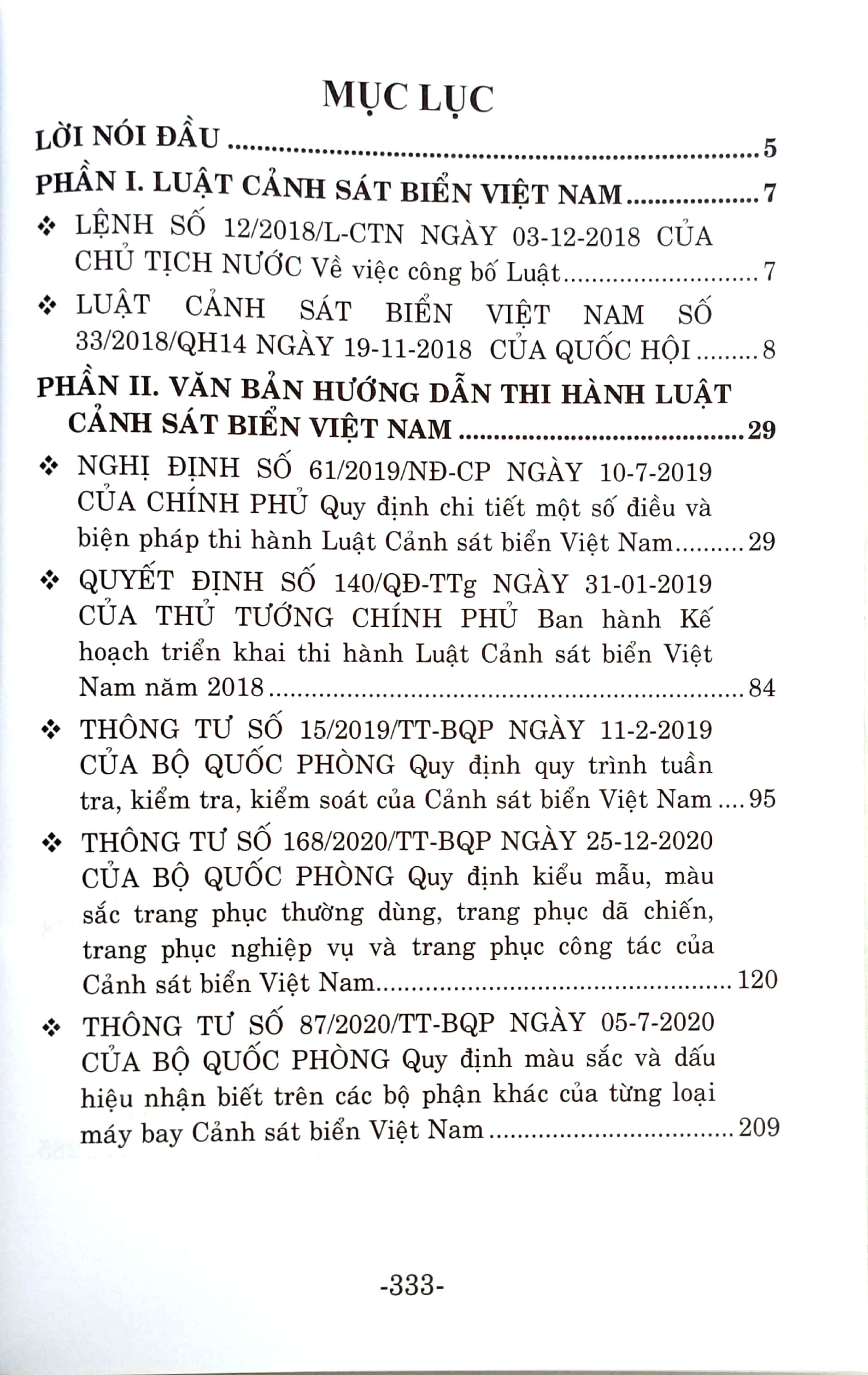luật cảnh sát biển việt nam và văn bản hướng dẫn thi hành