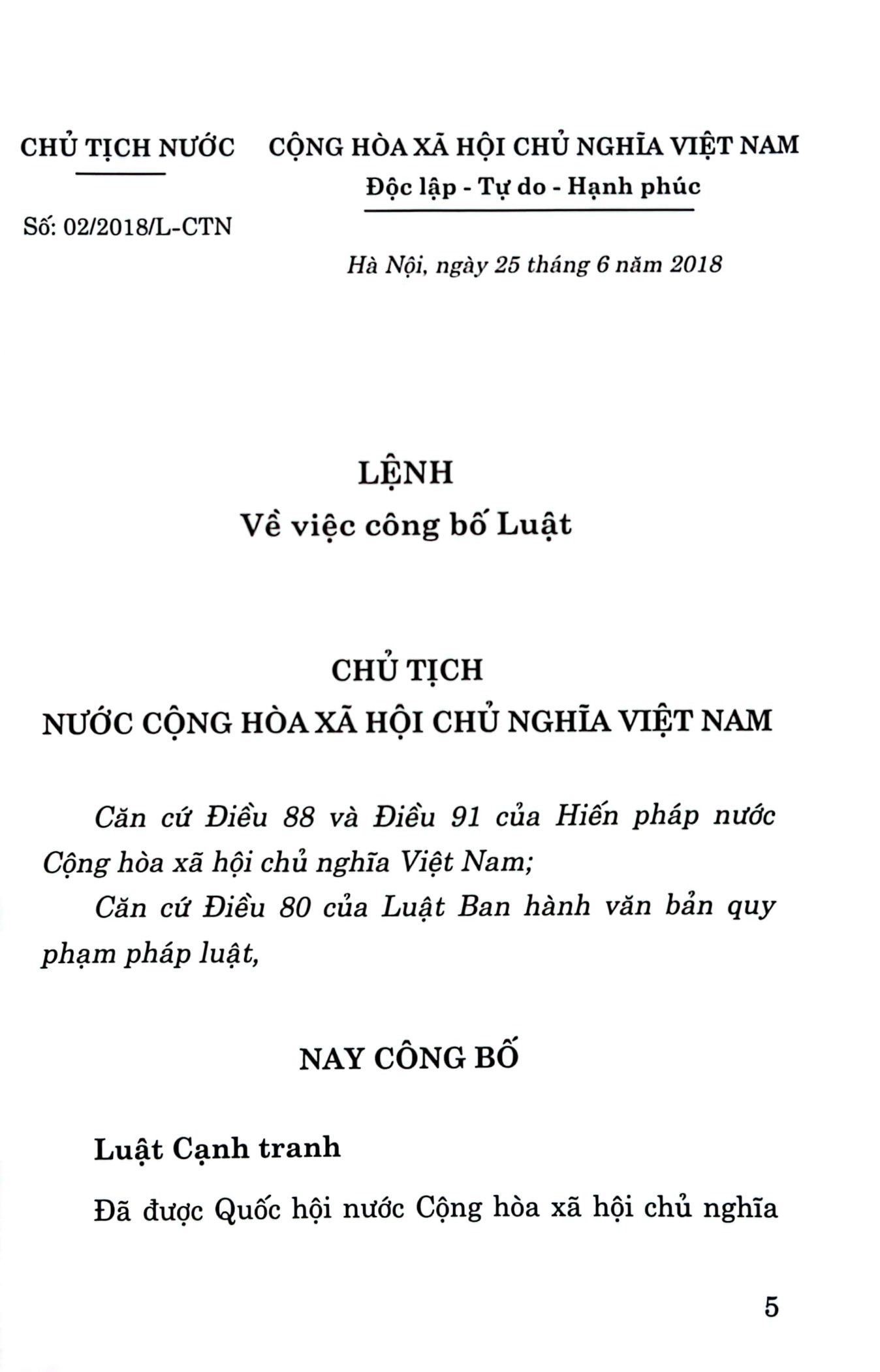 luật cạnh tranh (hiện hành)
