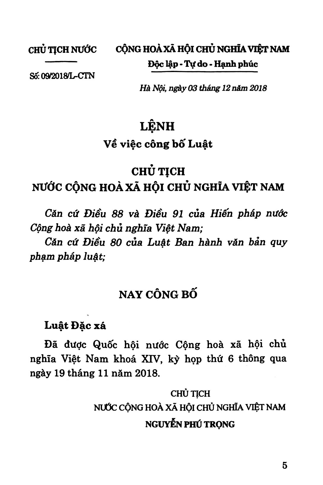 luật đặc xá
