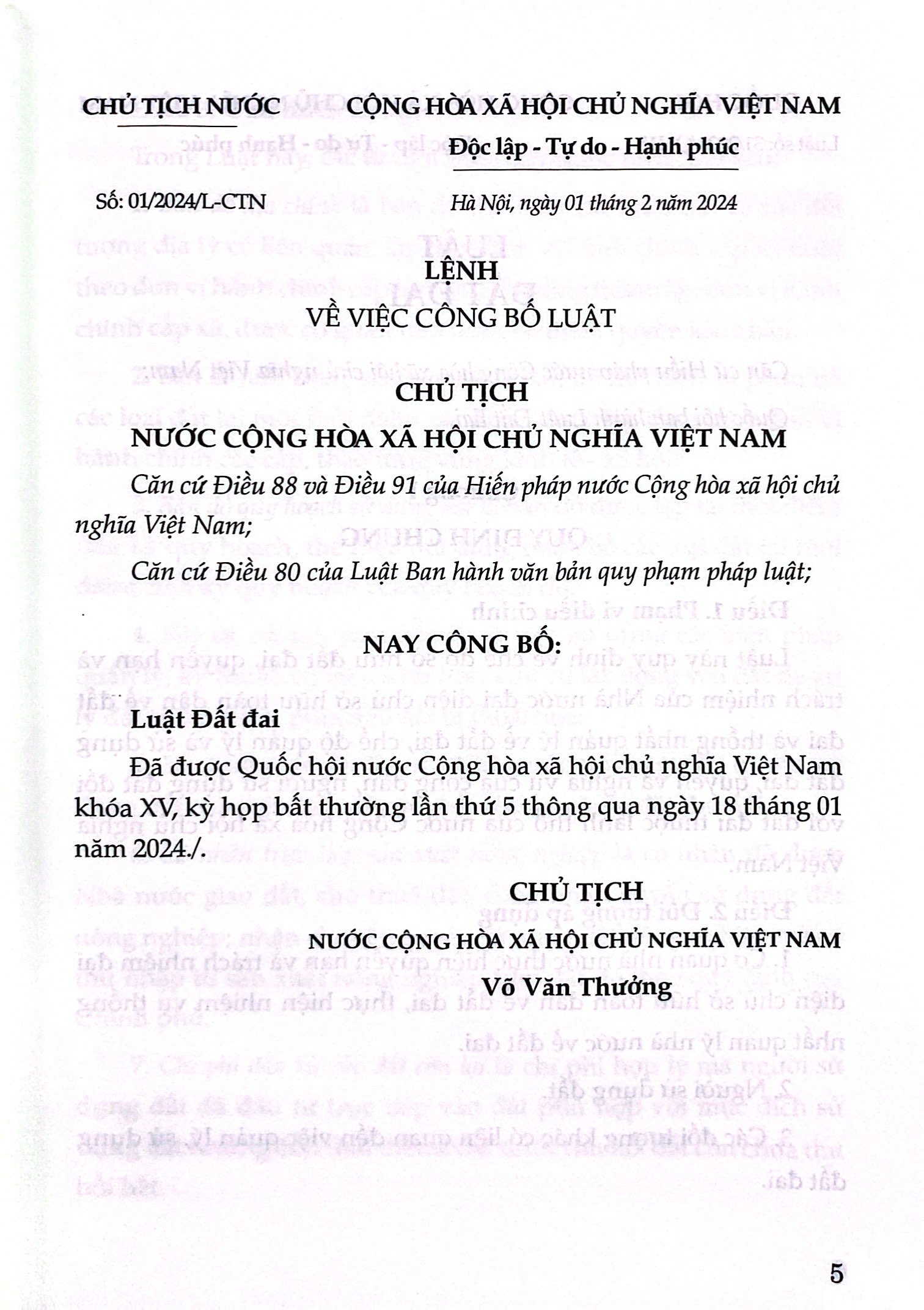 luật đất đai năm 2024