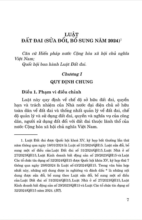 luật đất đai (sửa đổi, bổ sung năm 2024)