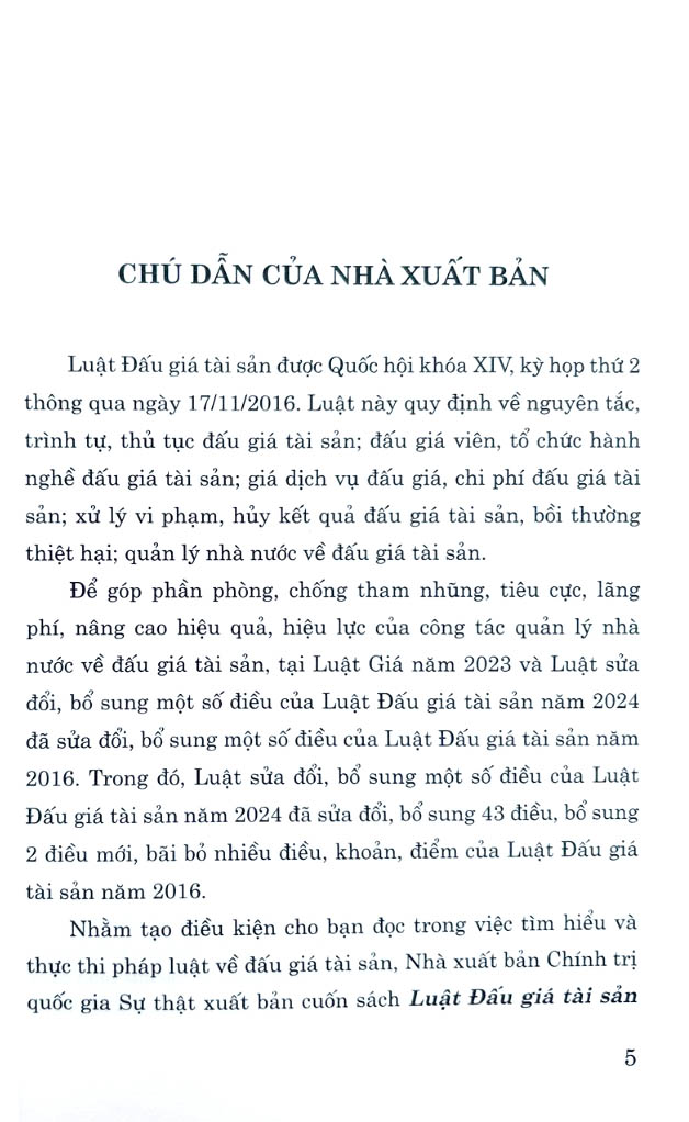 luật đấu giá tài sản năm 2016 (sửa đổi, bổ sung năm 2023, 2024)