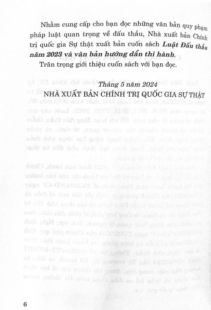 luật đấu thầu năm 2023 và văn bản hướng dẫn thi hành