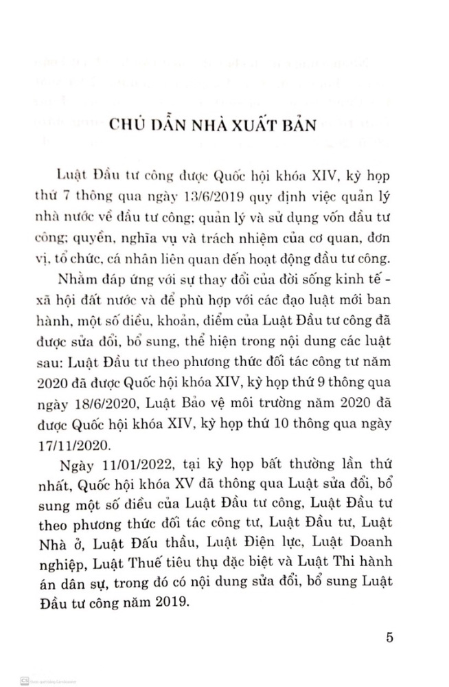 luật đầu tư công (hiện hành) (sửa đổi, bổ sung năm 2020, 2022)