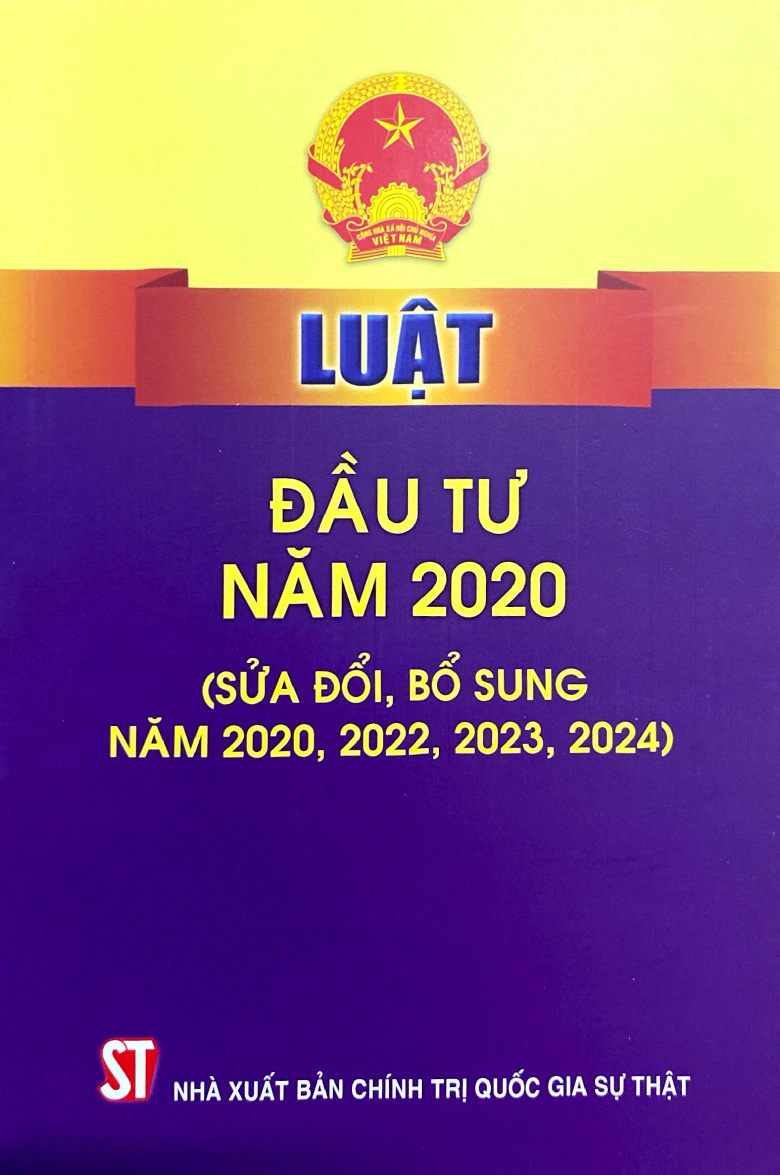 luật đầu tư năm 2020 (sửa đổi, bổ sung năm 2020, 2022, 2023, 2024)