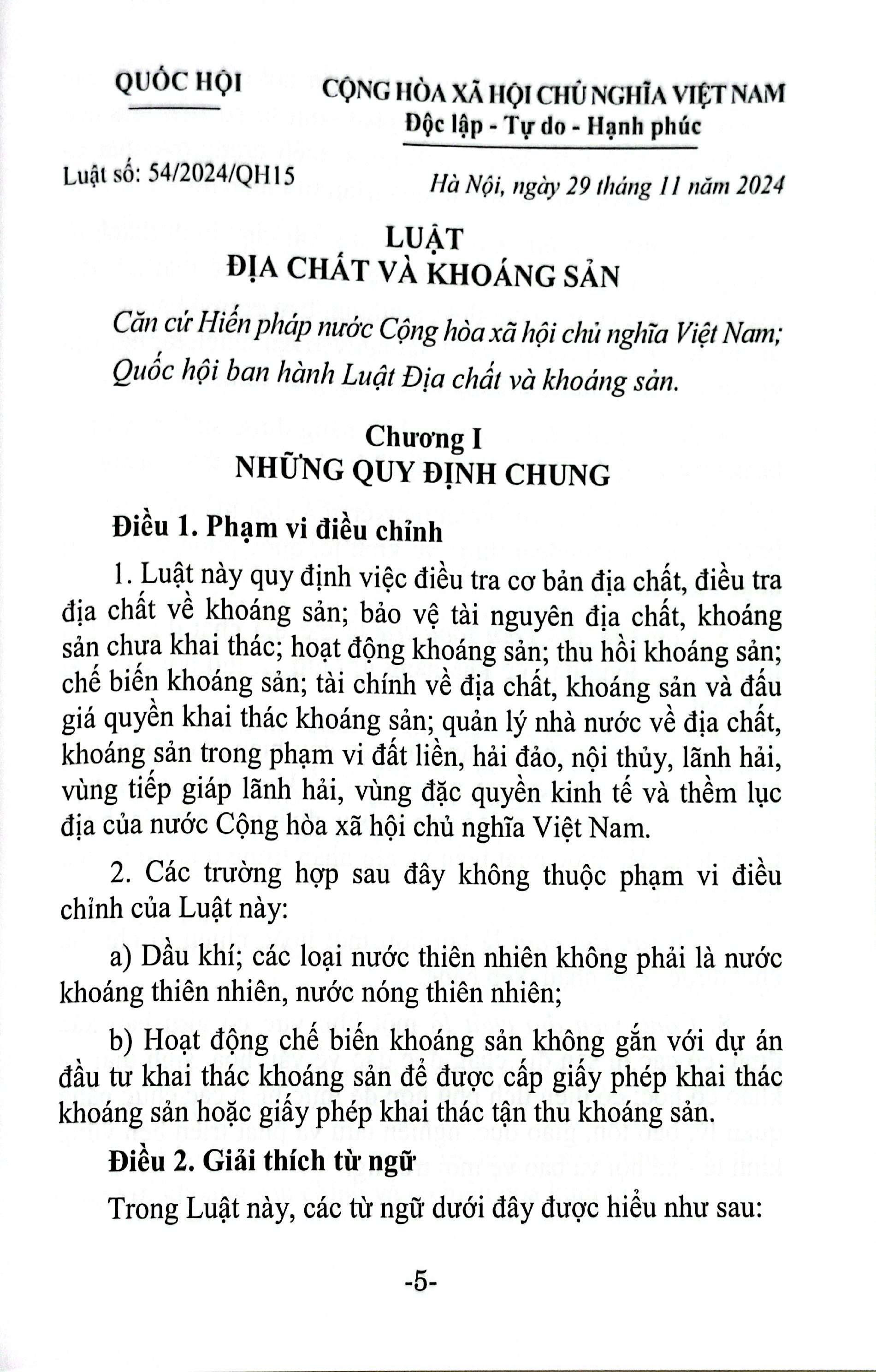 Luat Dia Chat Va Khoang San (Hien Hanh)