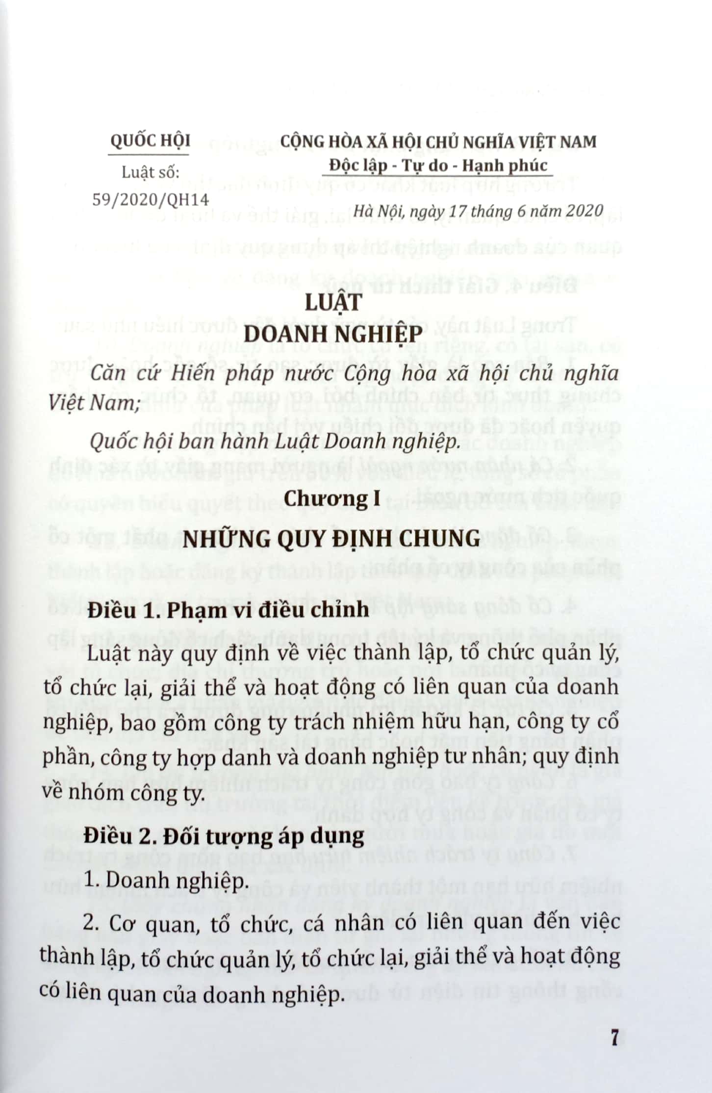 luật doanh nghiệp năm 2020 - luật hỗ trợ doanh nghiệp nhỏ và vừa của nước cộng hòa xã hội chủ nghĩa việt nam