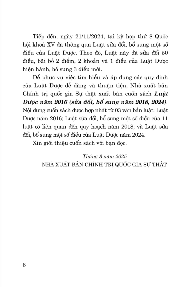 Luat Duoc Nam 2016 (Sua Doi, Bo Sung Nam 2018, 2024)