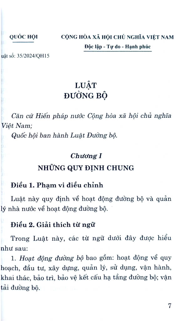 luật đường bộ năm 2024