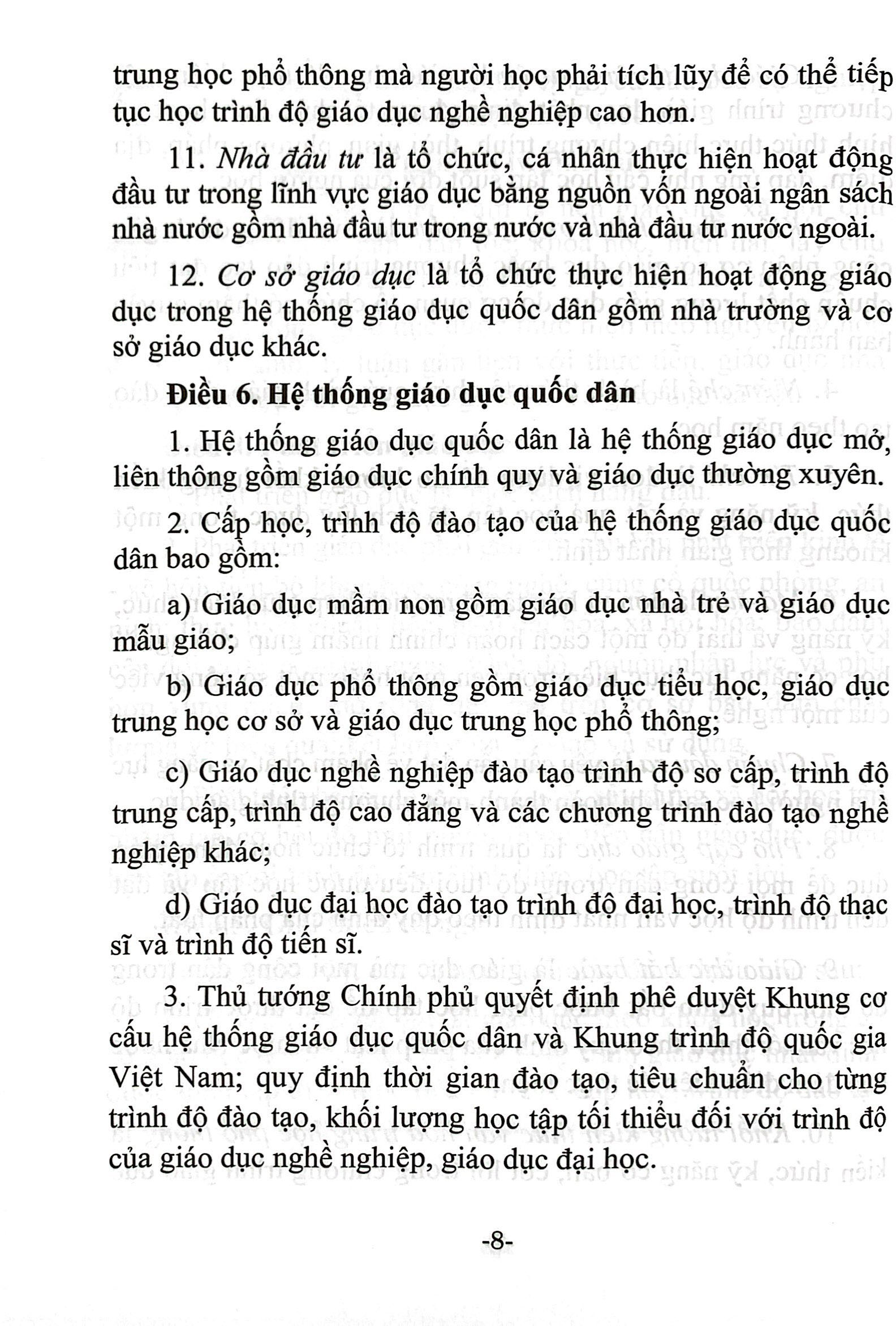 luật giáo dục (hiện hành) và các văn bản hướng dẫn thi hành