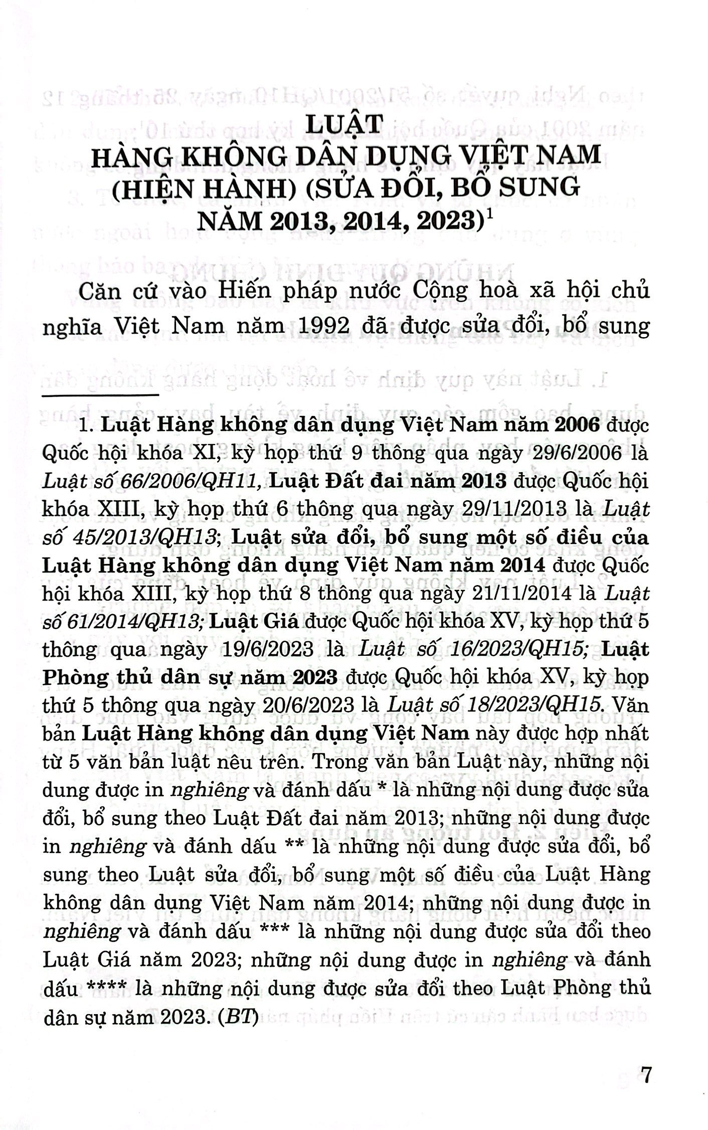 luật hàng không dân dụng việt nam (hiện hành) (sửa đổi, bổ sung năm 2013,2014, 2023)