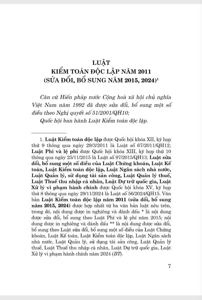 Luat Kiem Toan Doc Lap Nam 2011 (Sua Doi, Bo Sung Nam 2015, 2024)