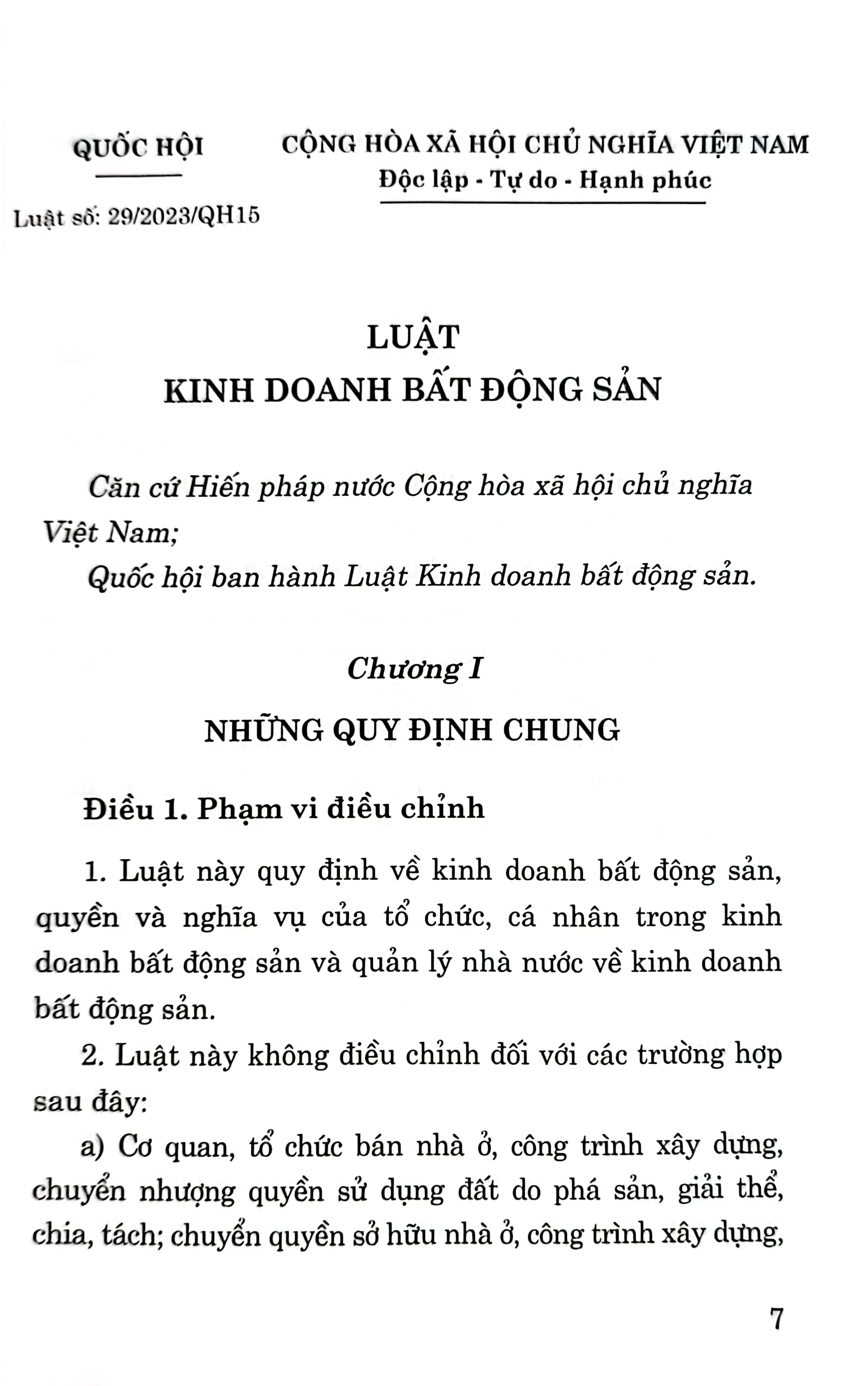 luật kinh doanh bất động sản