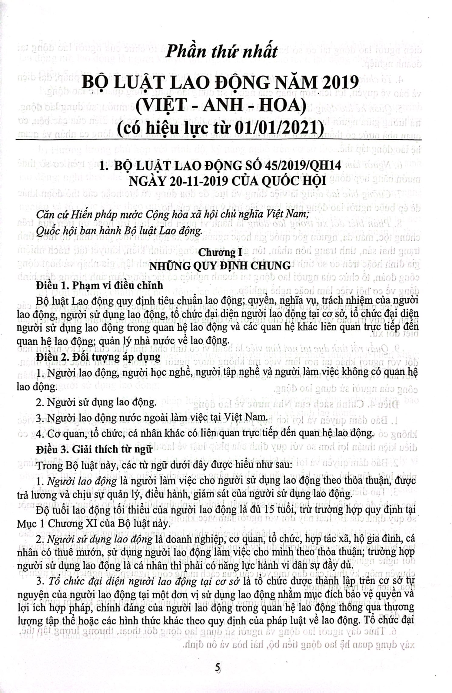 luật lao động (việt - anh - hoa) - luật người việt nam đi làm việc ở nước ngoài theo hợp đồng lao động (có hiệu lực áp dụng 01/01/2021)