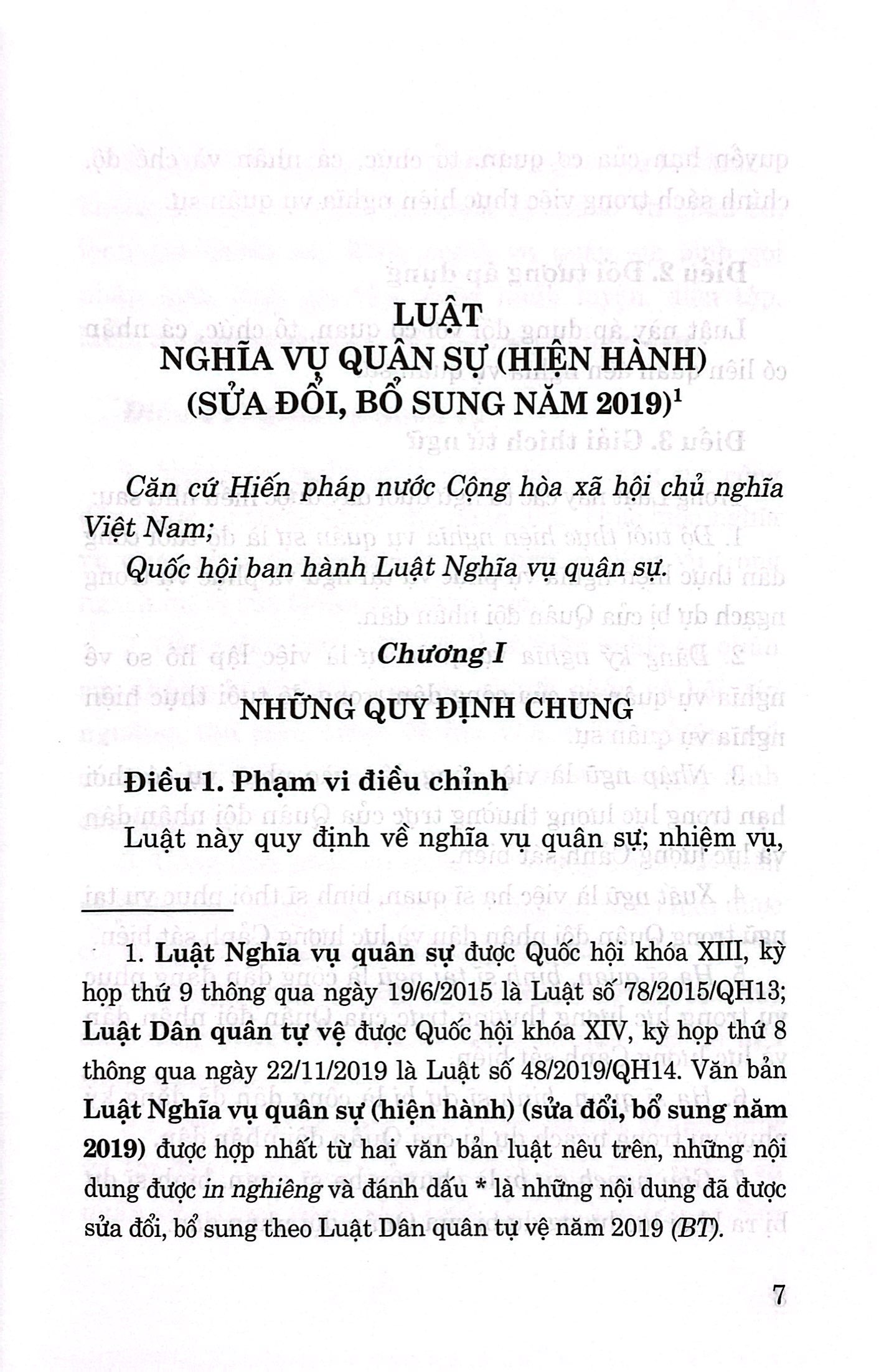 luật nghĩa vụ quân sự (hiện hành) (sửa đổi, bổ sung năm 2019)