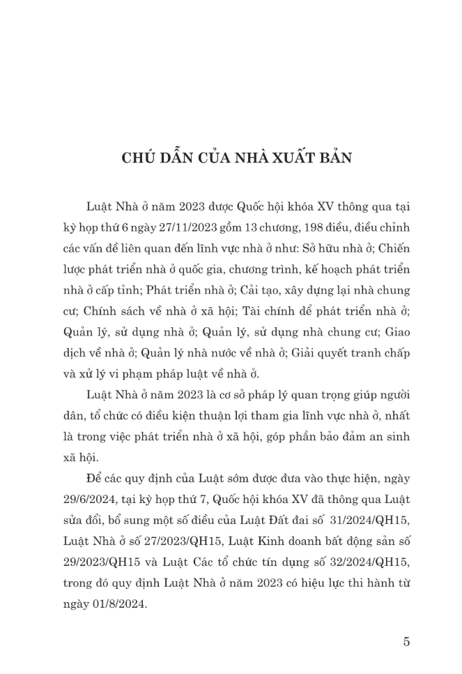 Luat Nha O Nam 2023 - The 2023 Housing Law - Song Ngu Viet-Anh