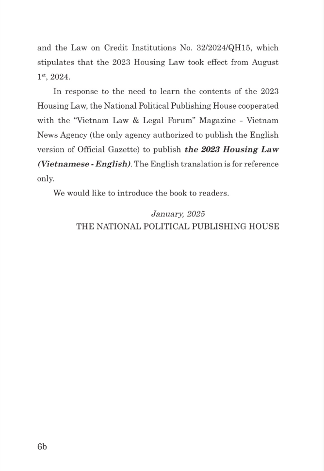 Luat Nha O Nam 2023 - The 2023 Housing Law - Song Ngu Viet-Anh
