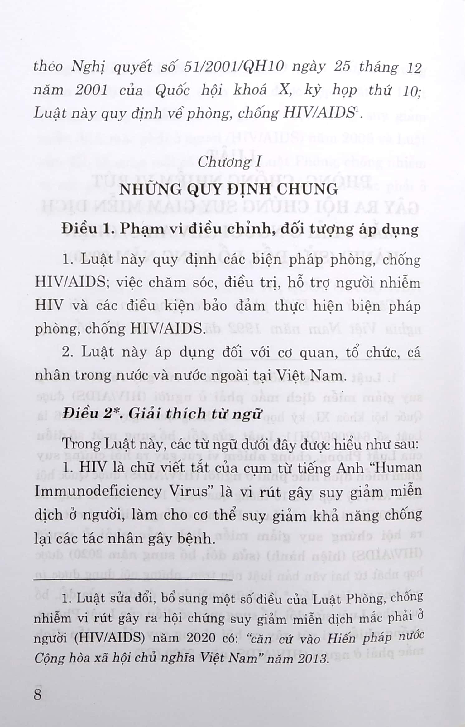 luật phòng, chống nhiễm vi rút gây ra hội chứng suy giảm miễn dịch mắc phải ở người (hiv/aids) (hiện hành) (sửa đổi, bổ sung năm 2020)