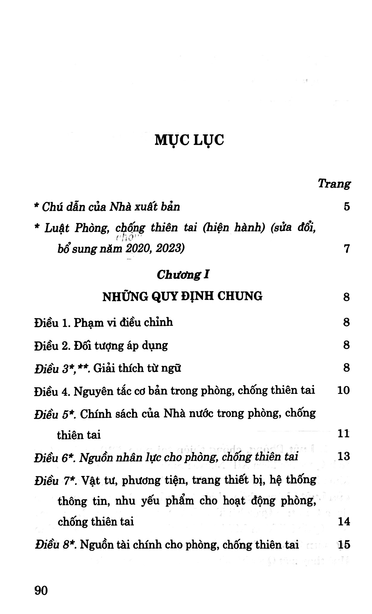 luật phòng chống thiên tai (hiện hành) (sửa đổi, bổ sung năm 2020, 2023)