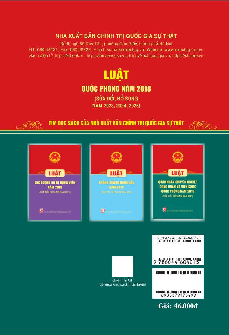 Luat Quoc Phong Nam 2018 (Sua Doi, Bo Sung Nam 2023, 2024, 2025)