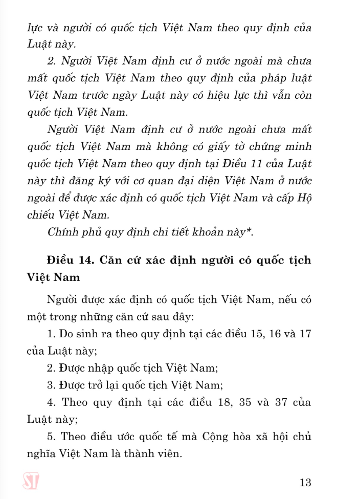 luật quốc tịch việt nam (hiện hành) (sửa đổi, bổ sung năm 2004)