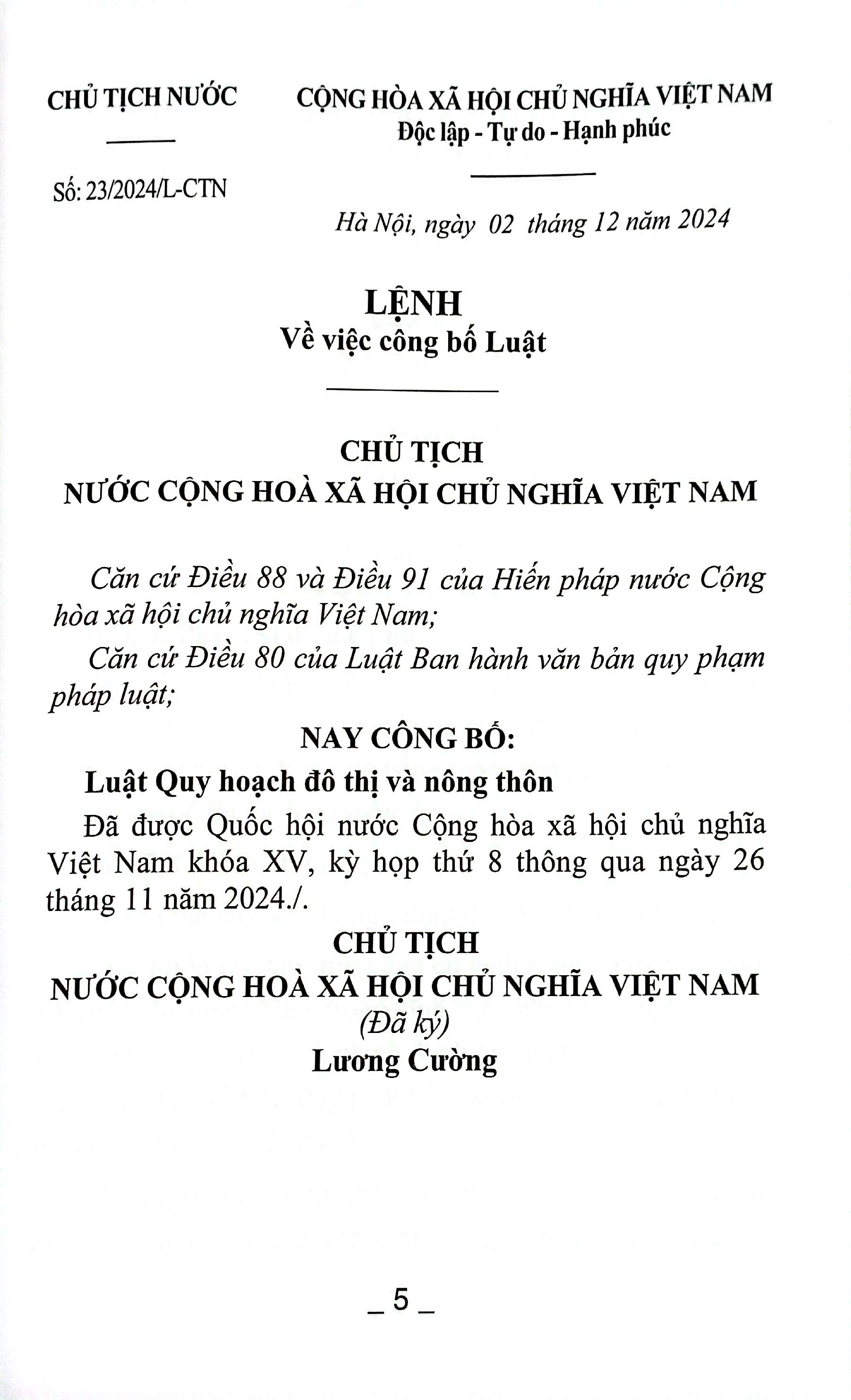 Luat Quy Hoach Do Thi Va Nong Thon