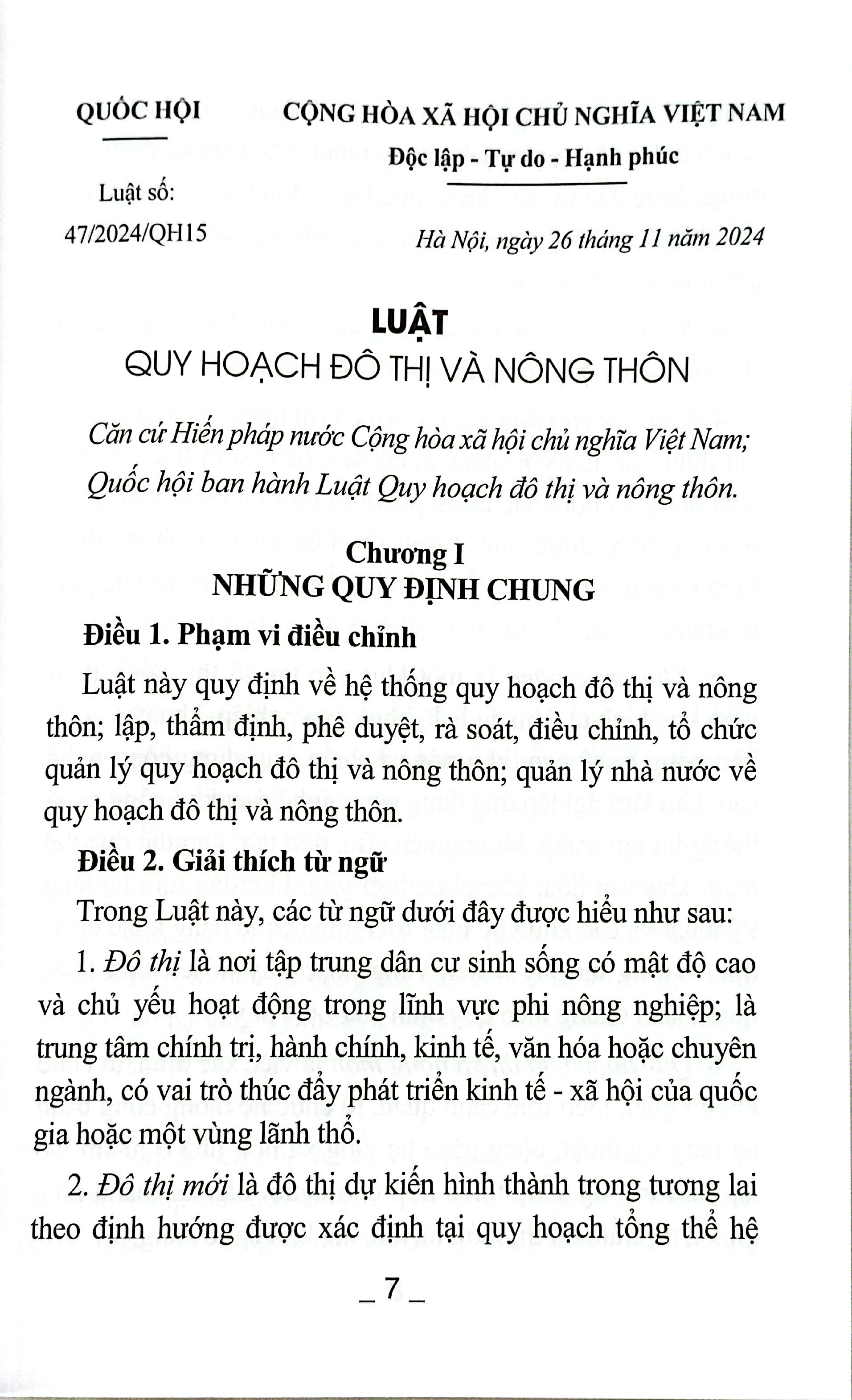Luat Quy Hoach Do Thi Va Nong Thon